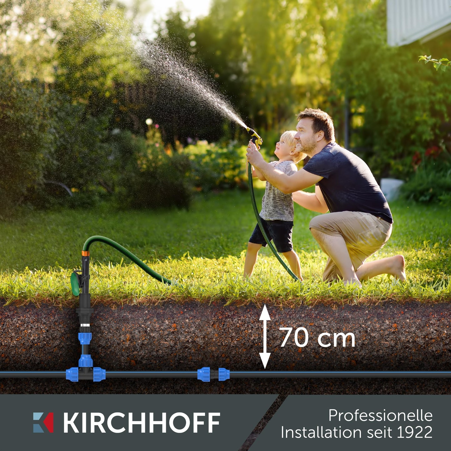 Kirchhoff water pipe for garden irrigation 25 mm x 25 m | PE pipe for sprinkler system | Installation pipe HDPE | DVGW | Drinking water pipe | Made in EU - 984830355