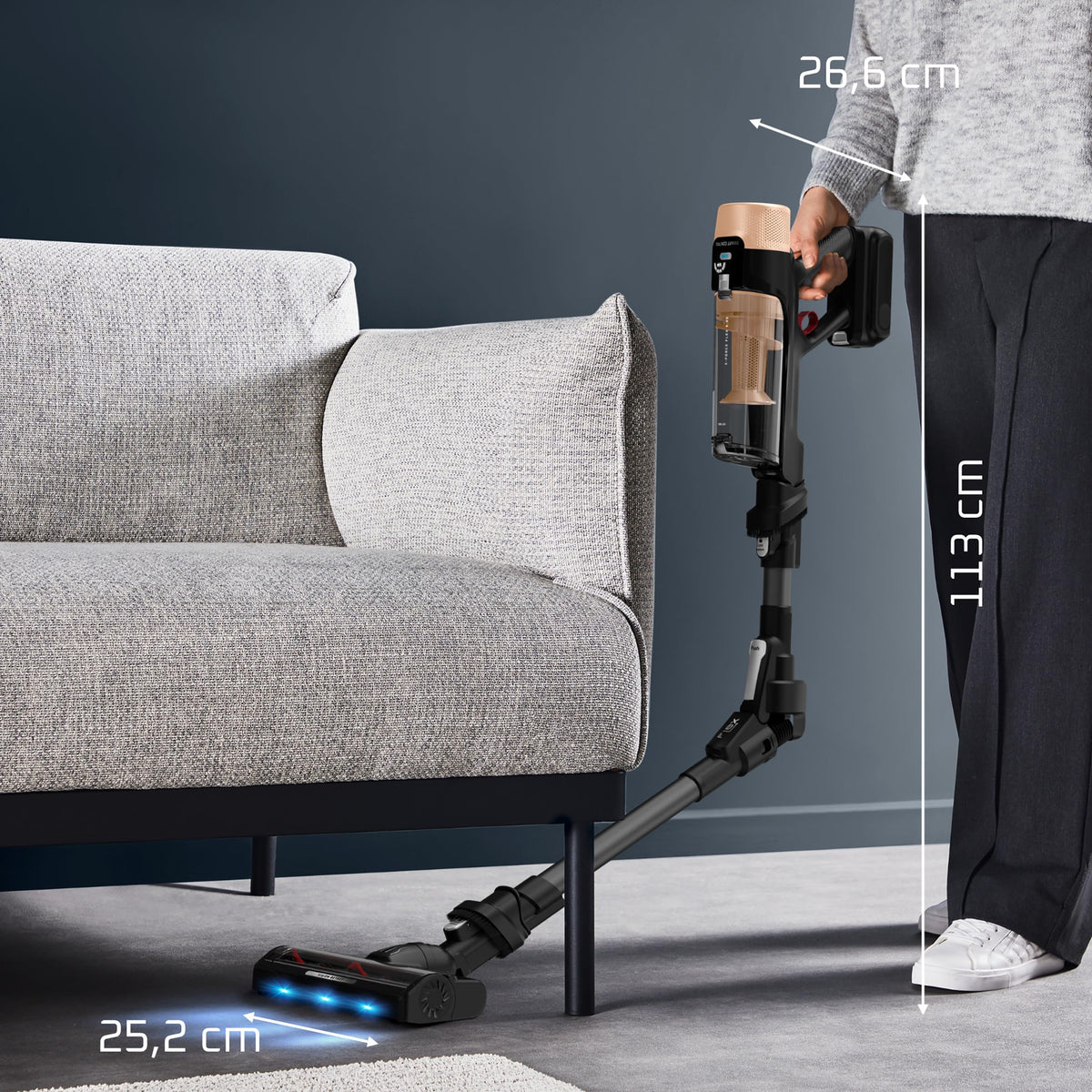 Rowenta X-Force Flex 9.80 cordless battery stick vacuum cleaner, 100 AW, LED nozzle - RH7L75E0