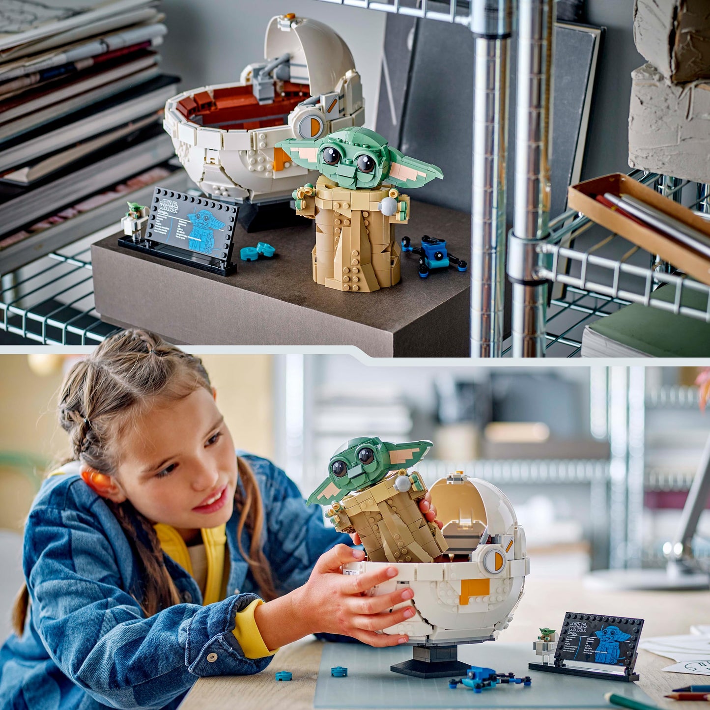 LEGO Star Wars 75403 Grogu in his repulsor cradle from The Mandalorian - collectible minifigure - model for building, playing and displaying - home decoration - gift for boys and girls aged 10 and over