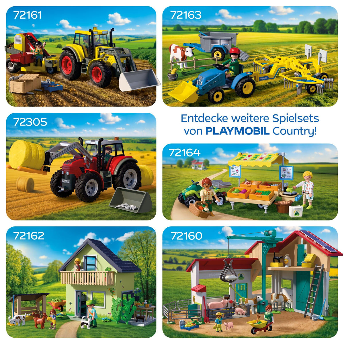 PLAYMOBIL | Country | Market Stall | Mobile sales stand with quad, fresh products & many accessories | For children aged 4 and up | 72164