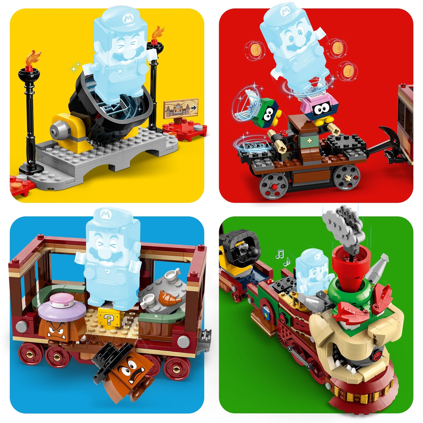 LEGO Super Mario The Bowser Express Train - Interactive toy with 2 stations & 6 figures, Hammer Brother, Boom Boom, 2 Goombas & 2 Paradots - Gift for boys & girls aged 9 and up - 71437