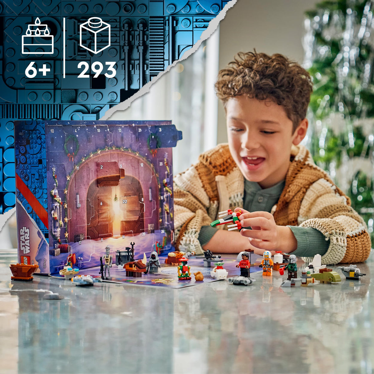 LEGO Star Wars 75456 Calendar de Advent 2026 - Cadou de Crăciun pentru băieți de la 6 ani - 24 de surprize cu 4 minifigurine, droidul IG-11 și figurina Grogu - Cadou pentru fanii The Mandalorian