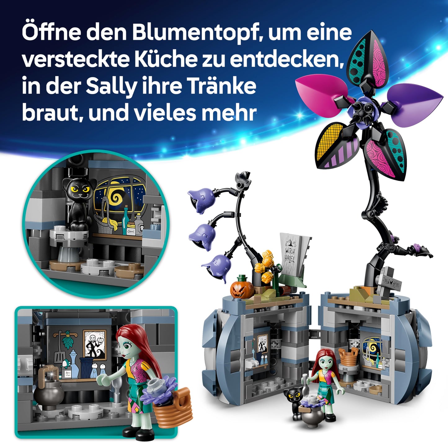 LEGO ǀ Disney Sally's Flowerpot - DIY bedroom decoration with 2 artificial flowers, 2 mini dolls & accessories - birthday gift for girls aged 9 and up & fans of The Nightmare Before Christmas - 43288
