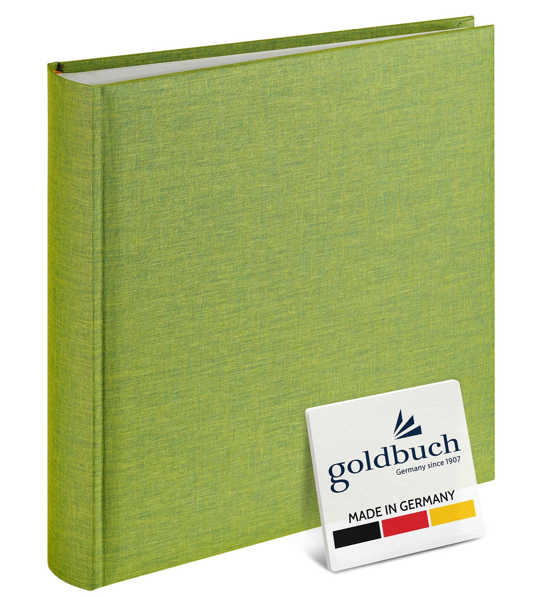 goldbuch 31805 photo album Summertime Trend, 30 x 31 cm, photo book with 100 white pages with glassine dividers, album for gluing photos, linen cover, memory album, light green