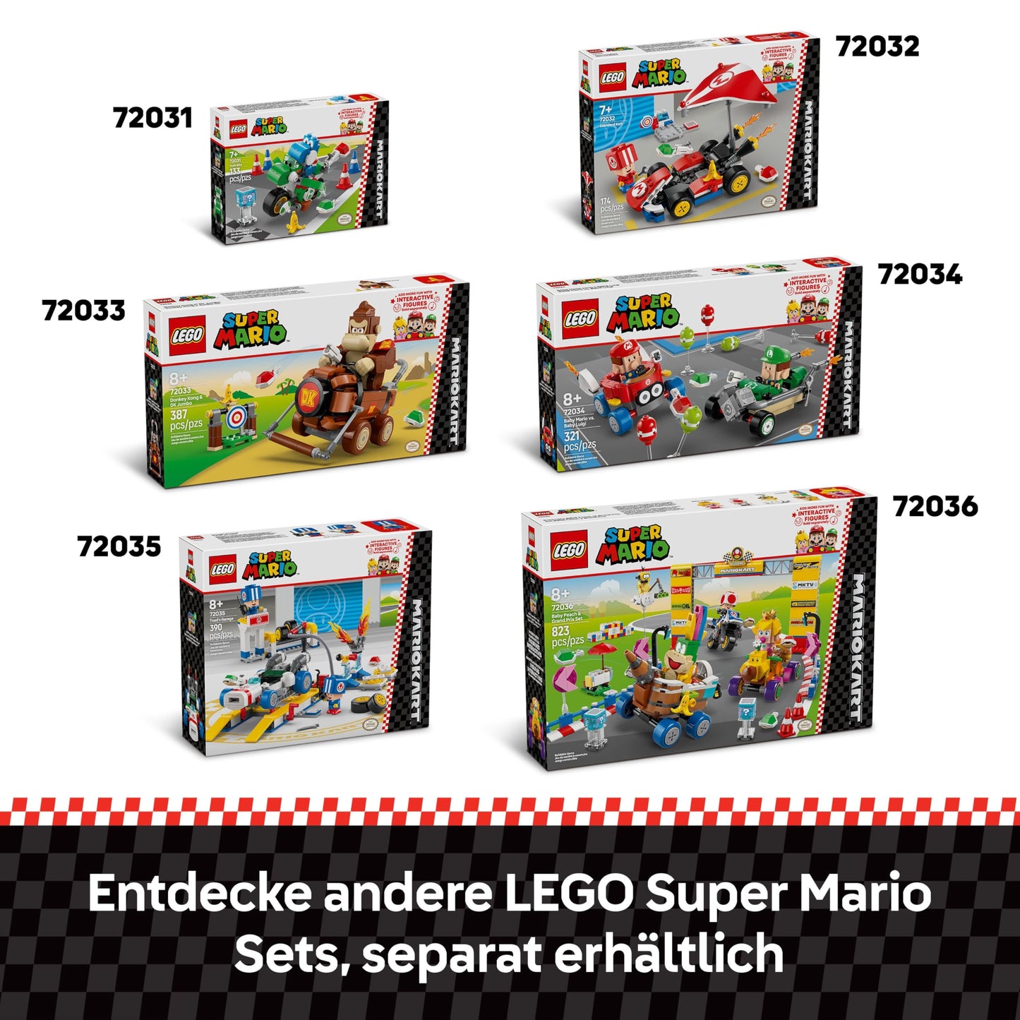 LEGO Super Mario: Mario Kart – Toad's Garage Set, Nintendo Mechanic Toy with 2 Blue Toad Character Figures for Independent Play, Birthday Gift for Boys, Girls and Gamers Aged 8 Plus 72035