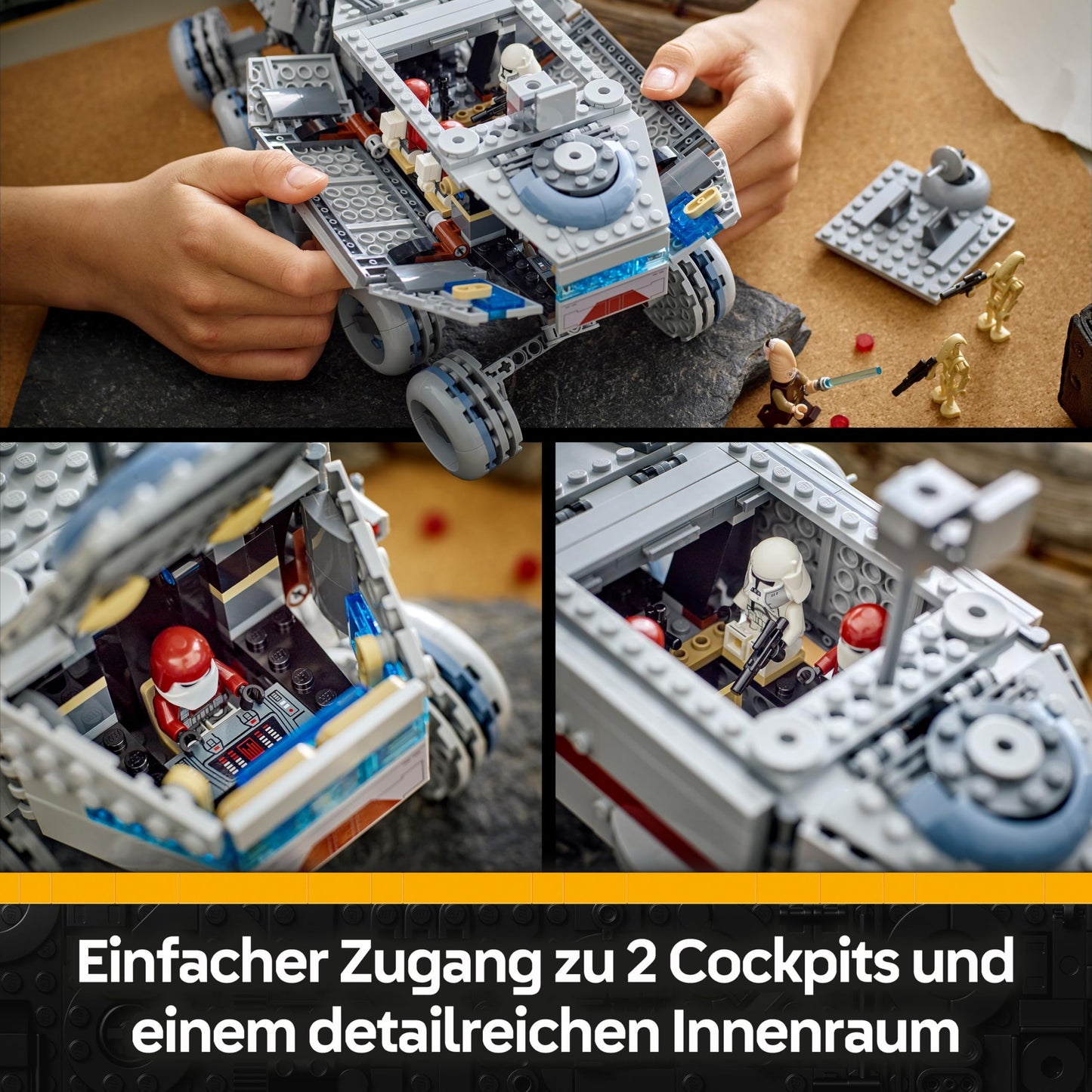 LEGO Star Wars: The Clone Wars Republican Juggernaut - toy with transport vehicle - building set with lightsaber - creative toy for children and adult fans - 75413