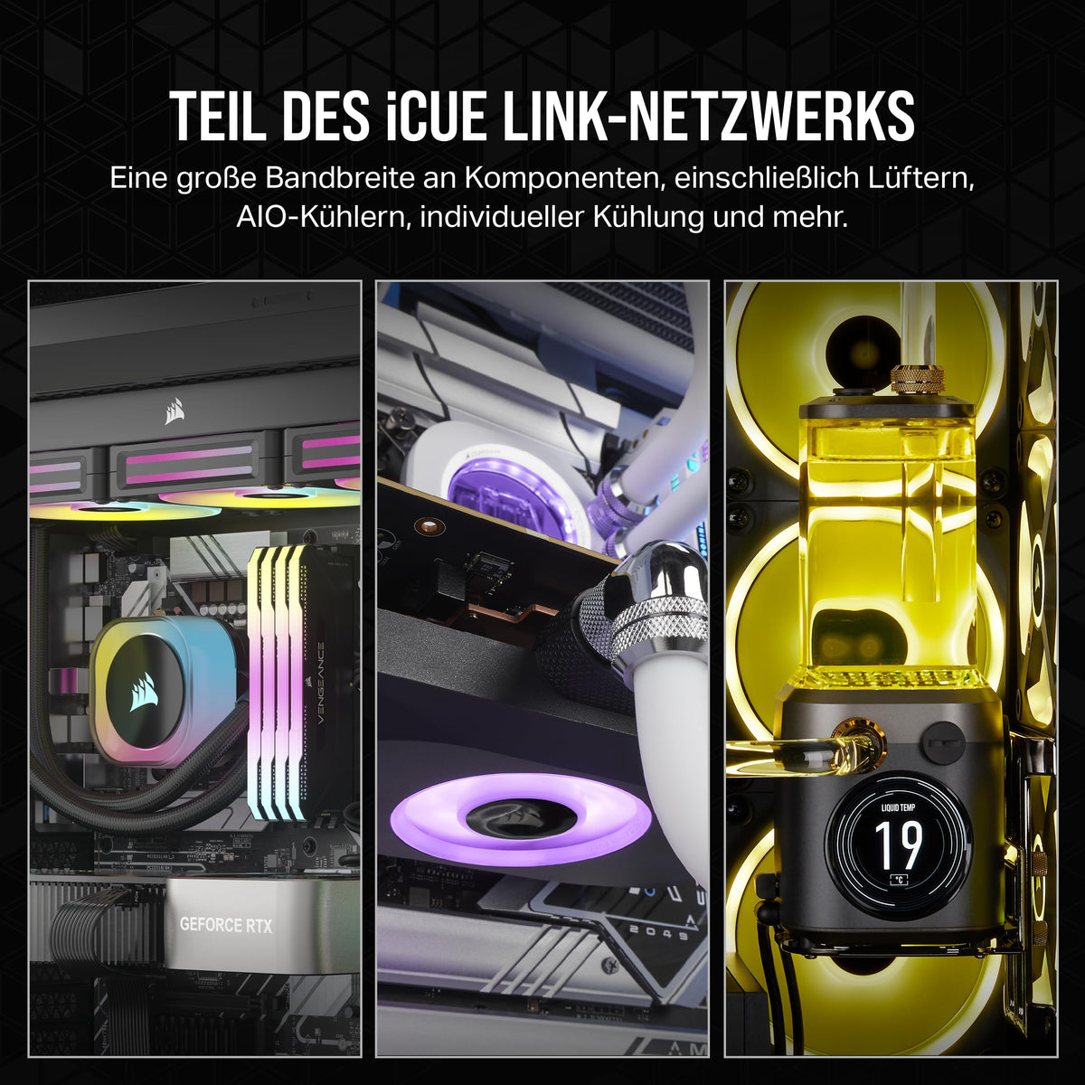 CORSAIR iCUE LINK RX120 RGB 120mm PWM-Lüfters – Pachet de trei, Alb - CO-9051022-WW