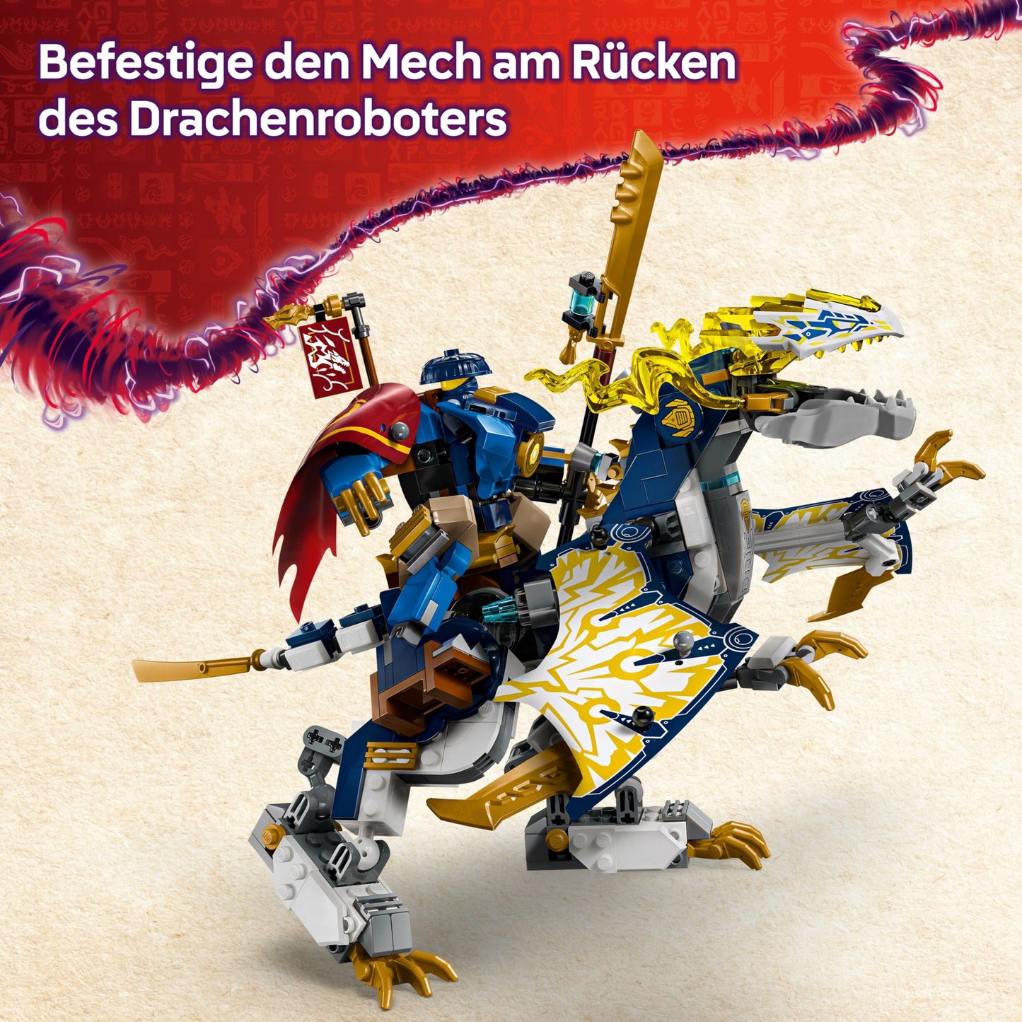 LEGO NINJAGO Rogues Mech Dragon Rider - Ninja toy with dragon, 4 minifigures and equipment - gift idea for boys and fans of Rise of Dragons aged 8 and up - 71843