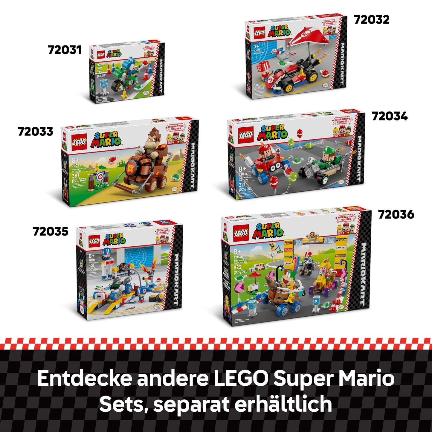 LEGO Mario Kart - Baby Mario vs. Baby Luigi, Nintendo figures to collect, 2 buildable toy cars, gift for boys, girls and gamers aged 8 and up, adventure toy 72034