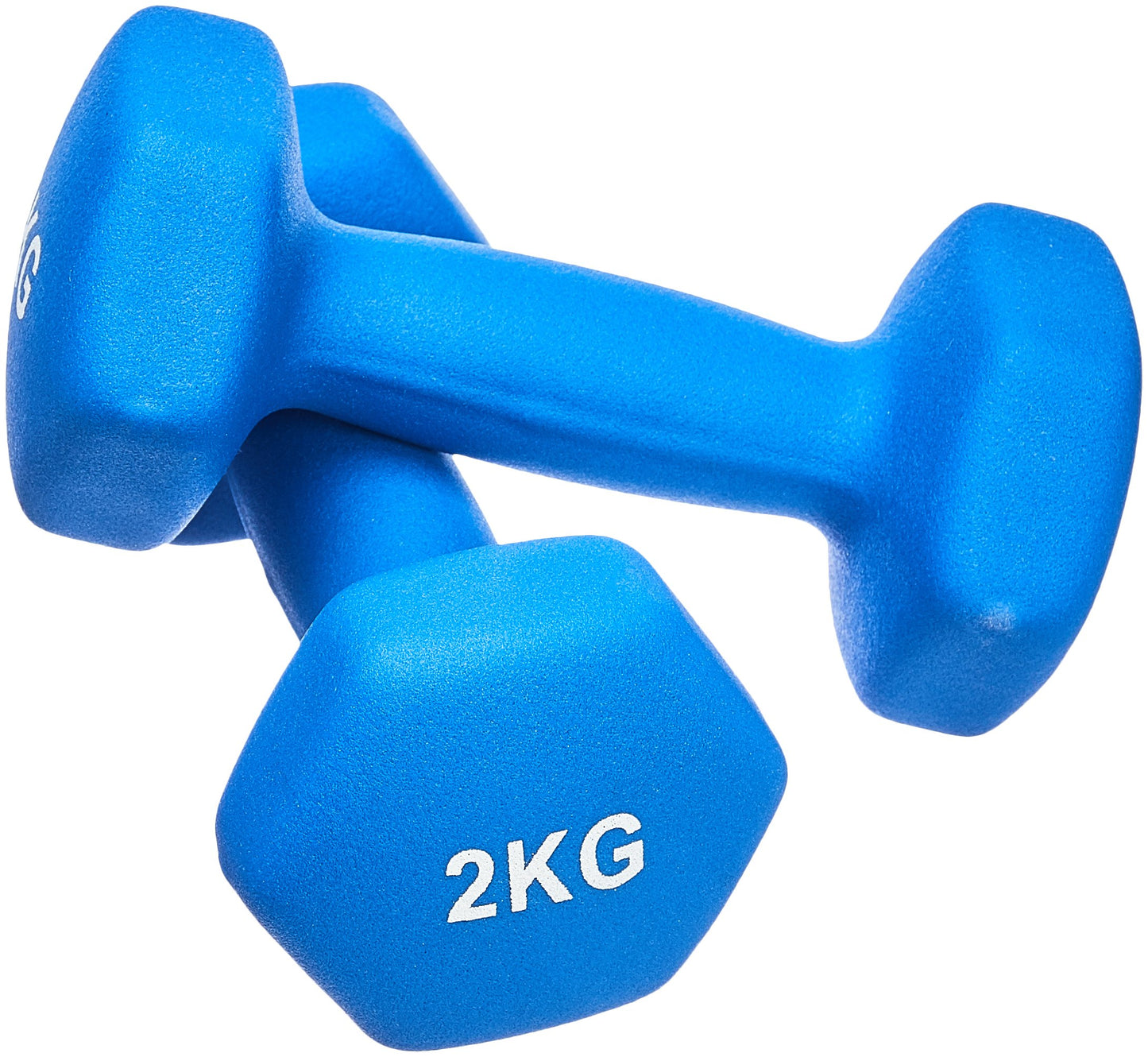 Amazon Basics Neoprene Dumbbell Weights, 2kg, Blue - GND002