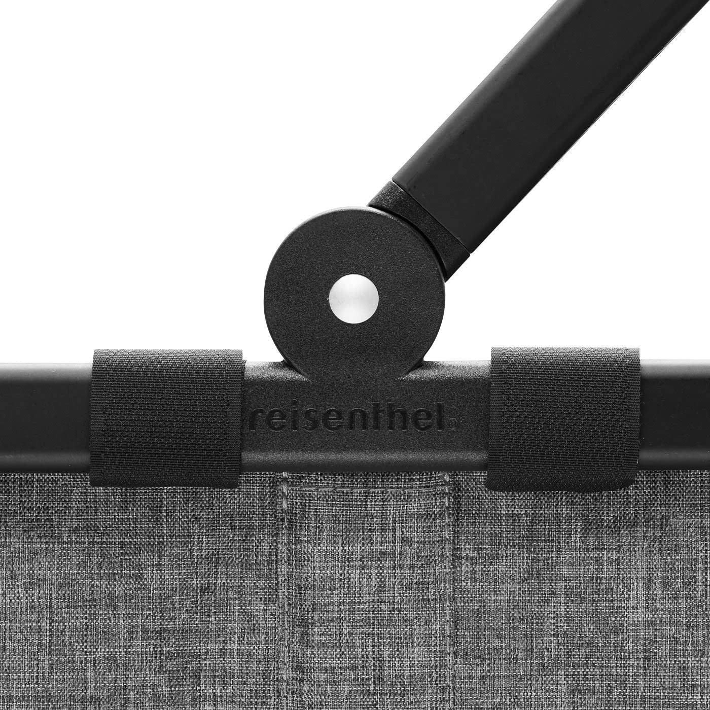 Reisenthel carrybag in Twist Silver – Sturdy shopping basket with lots of storage space and practical inner pocket – Elegant and water-repellent design - BK7052