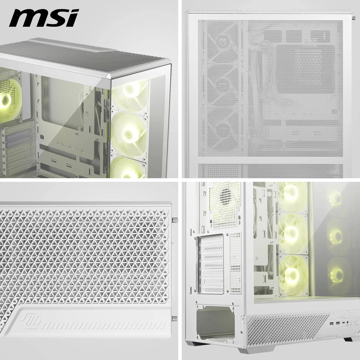 MSI MAG PANO 130R PZ White - Mid-Tower Gaming PC Case - 306-7G32W21-HH9