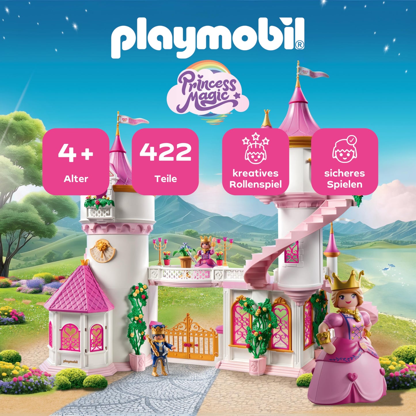 PLAYMOBIL | Princess Magic | Princess castle with royal couple | Princess toys | Castle Playset | Fairytale toys for children aged 4 and up | 71845