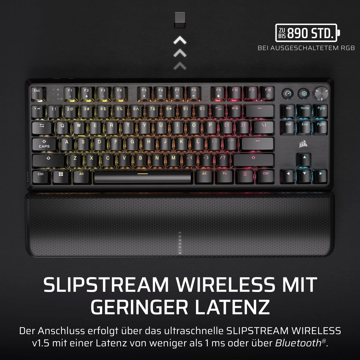 Corsair K70 CORE TKL Wireless RGB Tenkeyless Gaming Keyboard - Black - CH-914901E-DE