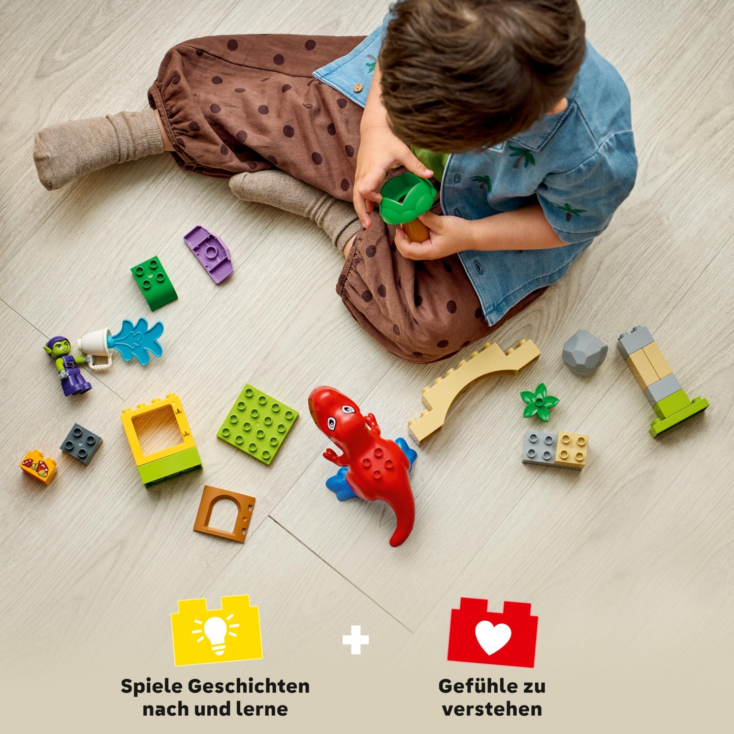 LEGO DUPLO | Spidey-Rex vs. Green Goblin - Fine motor skills toy for toddlers - 2 figures incl. Spidey-T-Rex - Superhero gift for boys aged 2 and up - 10463