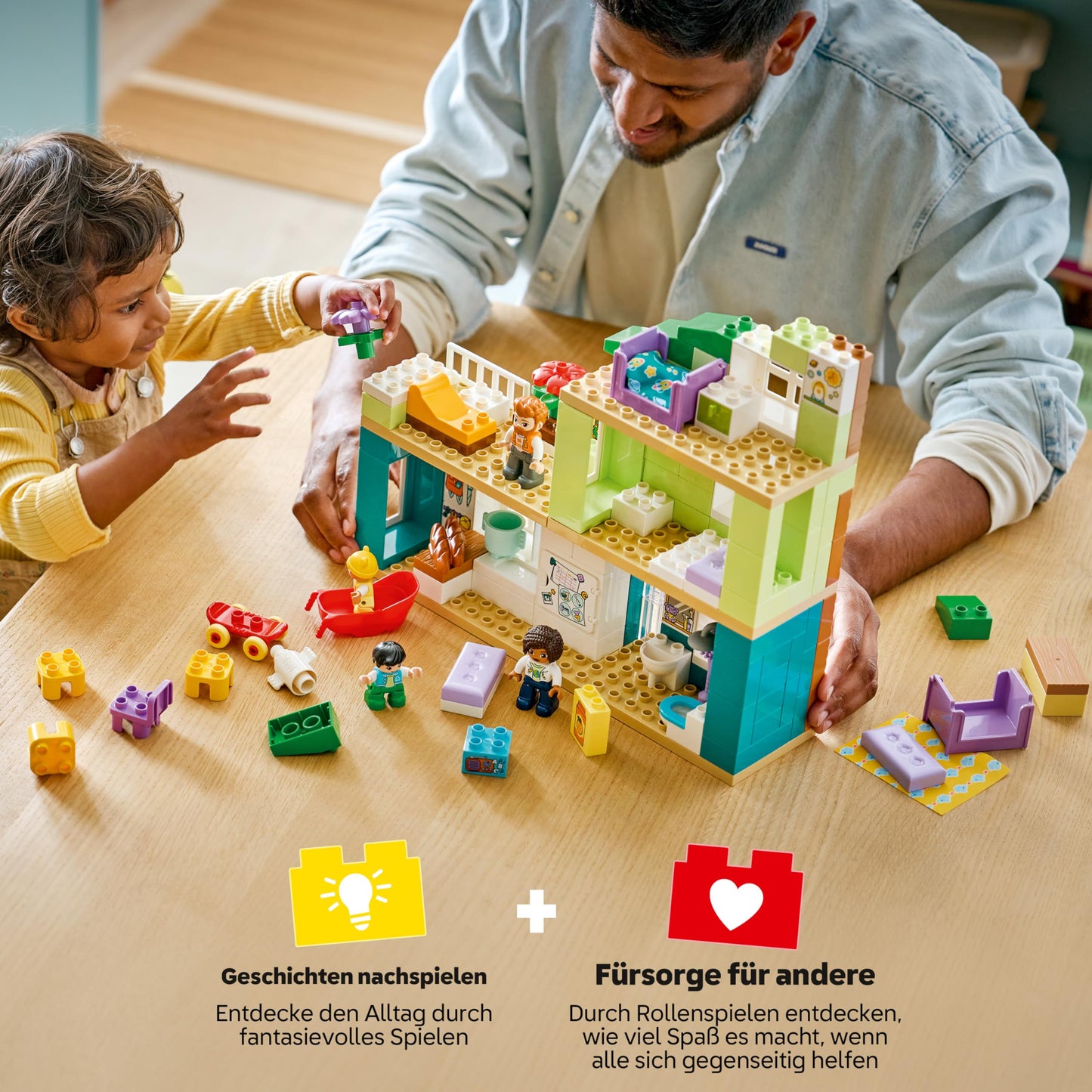 LEGO DUPLO 3-in-1 Modern Family House with Figures - Toddlers Learning Toy for Fine Motor Skills - Montessori Toy with Dollhouse Accessories - Gift for Girls and Boys from 2 Years - 10470