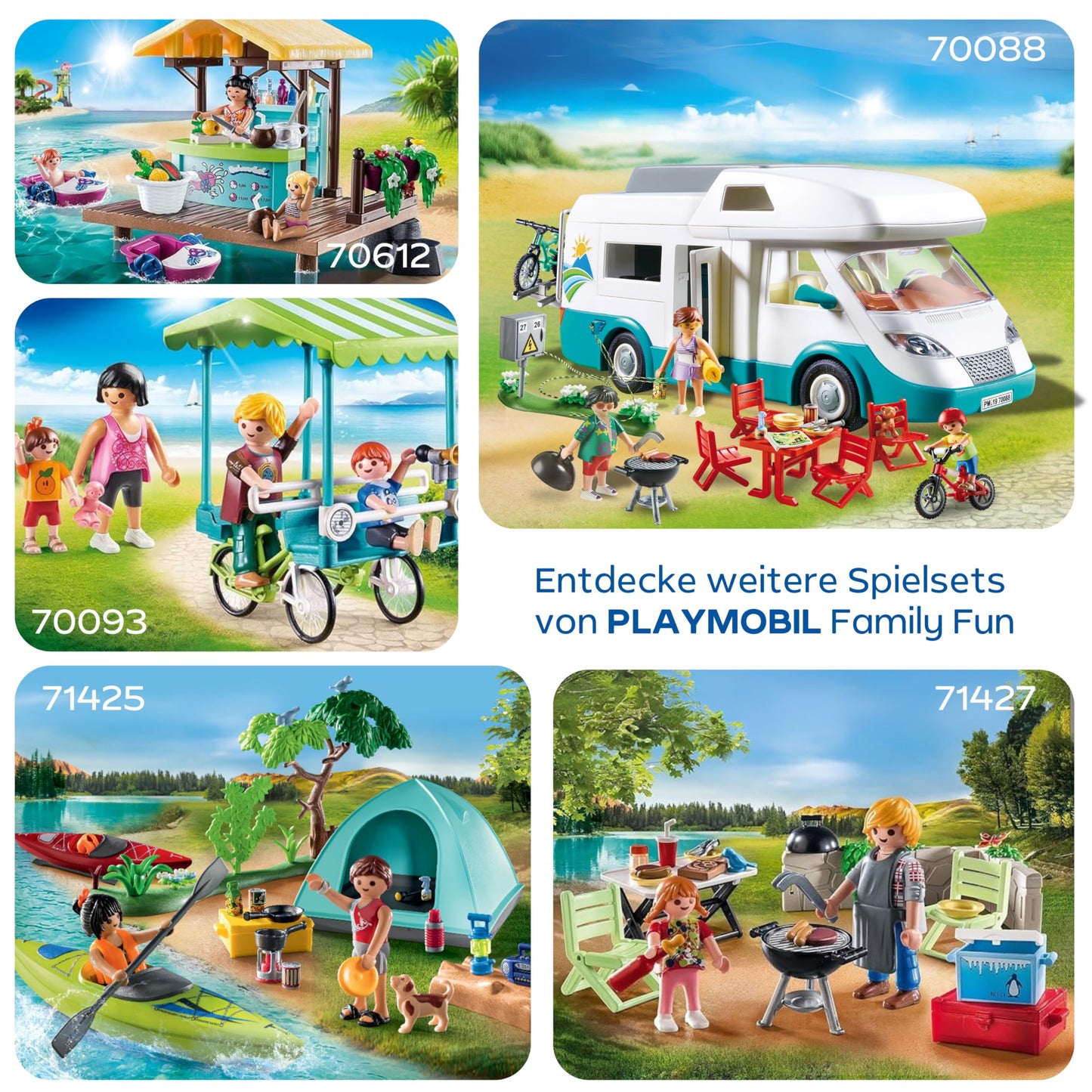 PLAYMOBIL | Family Fun | Family motorhome | with removable roof | Toys for children aged 4 and over | 70088