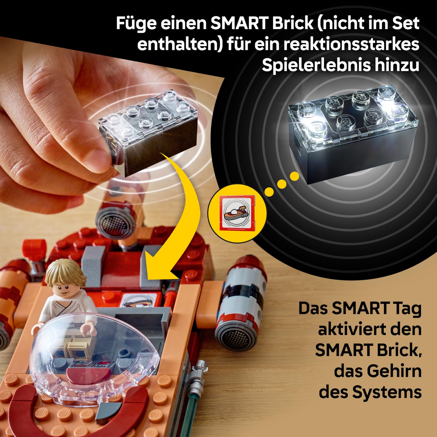 LEGO Star Wars 75420 SMART Play: Luke's Landspeeder - Compatible interactive toy including SMART tag and Luke Skywalker minifigure - gift idea for boys, girls and adult fans aged 6 and over