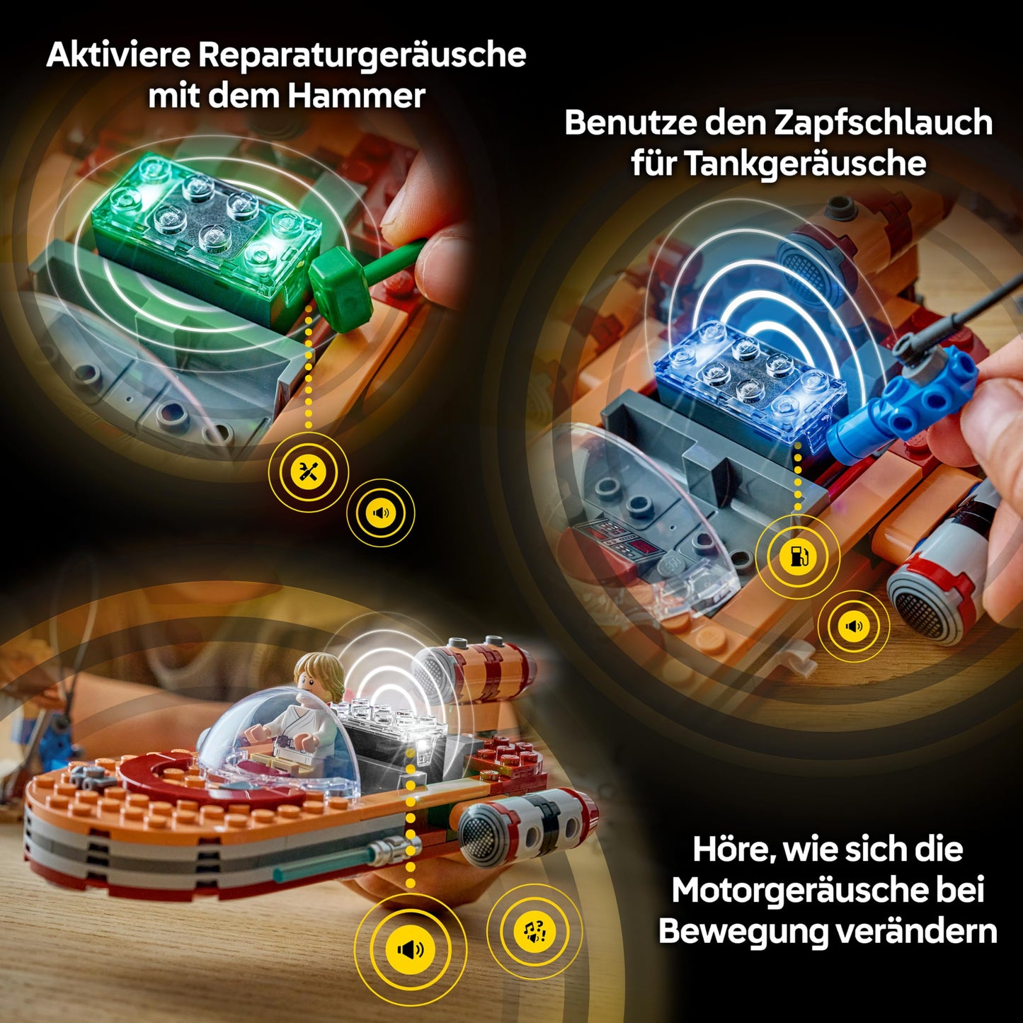 LEGO Star Wars 75420 SMART Play: Luke's Landspeeder - Compatible interactive toy including SMART tag and Luke Skywalker minifigure - gift idea for boys, girls and adult fans aged 6 and over