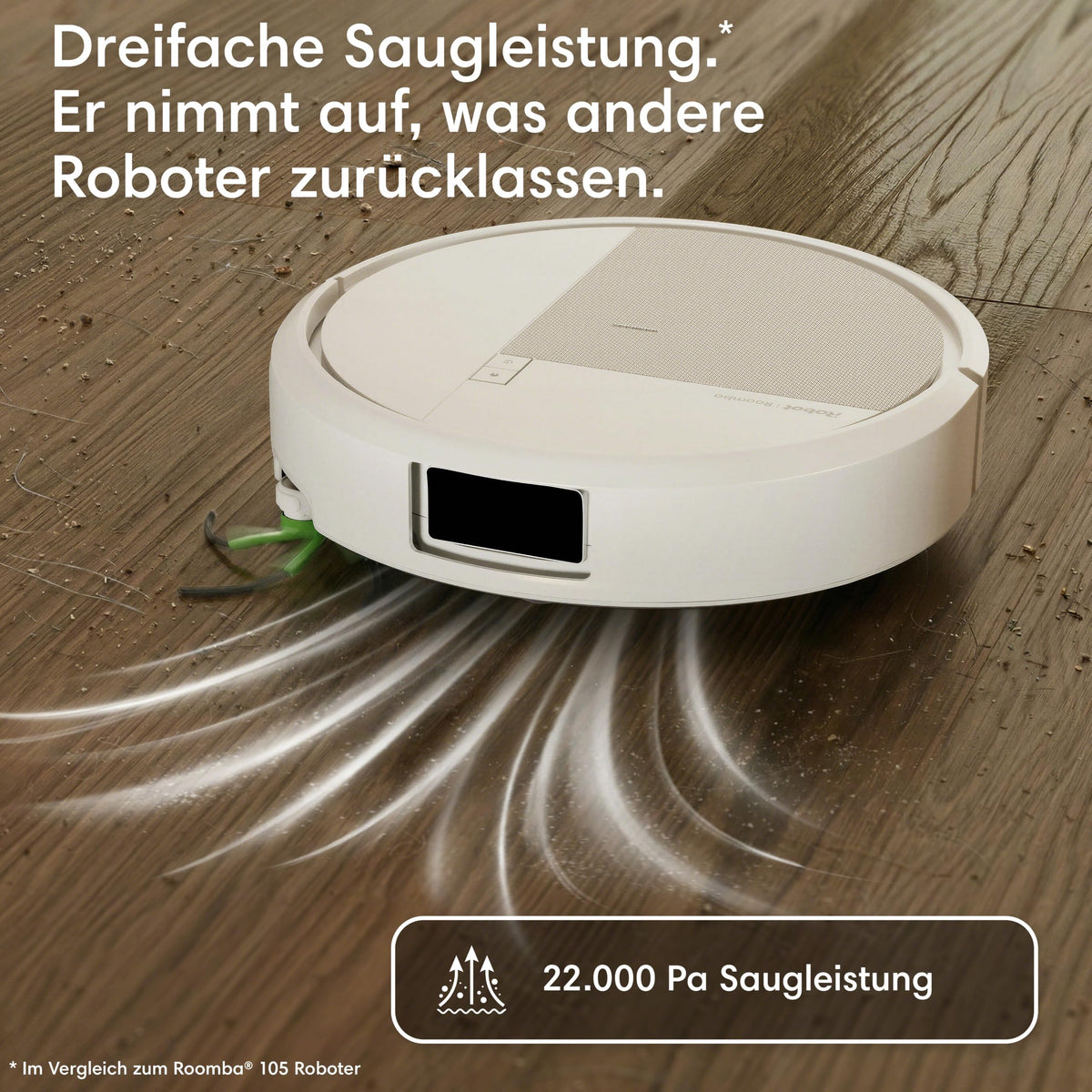 iRobot Roomba® Plus 515 Combo Robot + AutoWash™ Dock, 22Kpa, Dock multifuncțional, spală și usucă padurile de ștergere la temperaturi ridicate, Clearview LiDAR, se golește singur, alb - N285240