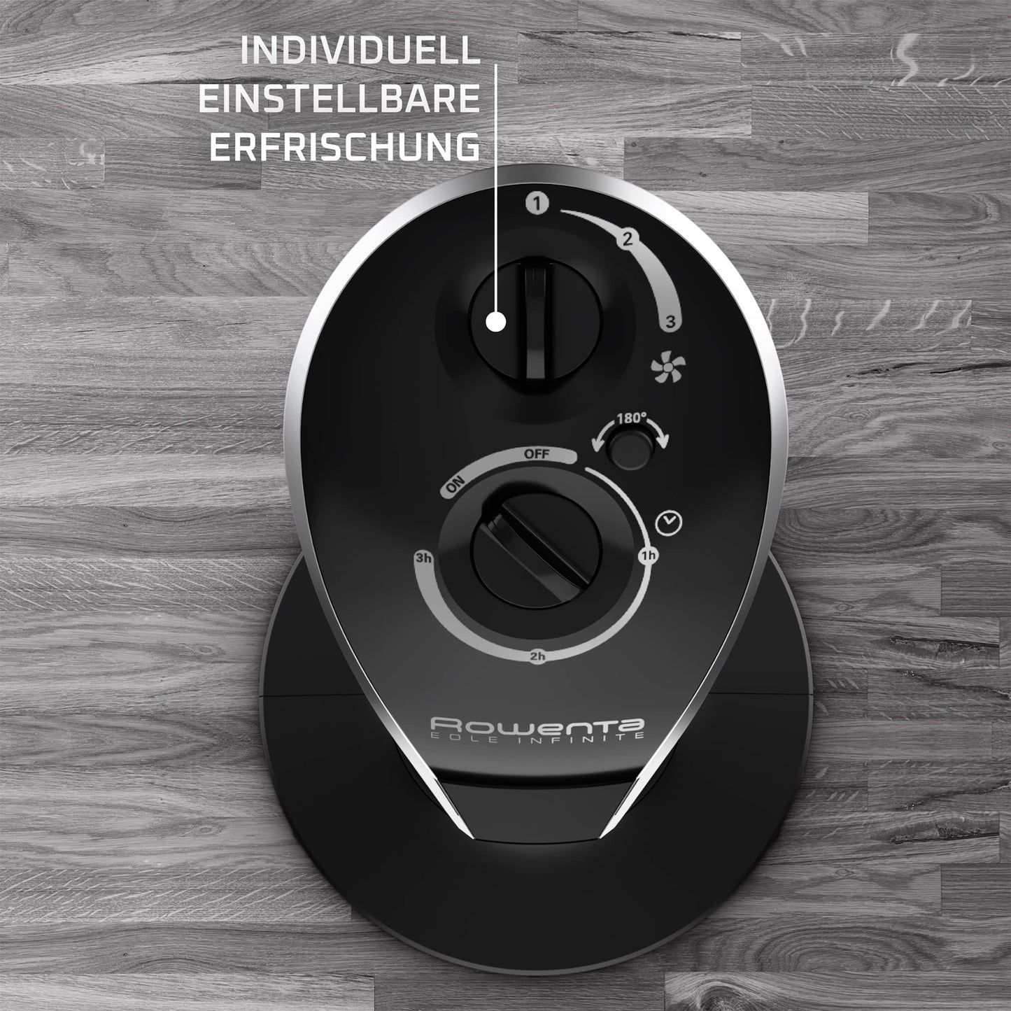 Rowenta VU6620 Eole Infinite tower fan | powerful | quiet at just 43 dB(A) | low energy consumption | 3 speeds | horizontal oscillation | Timer | Black - VU6620F2