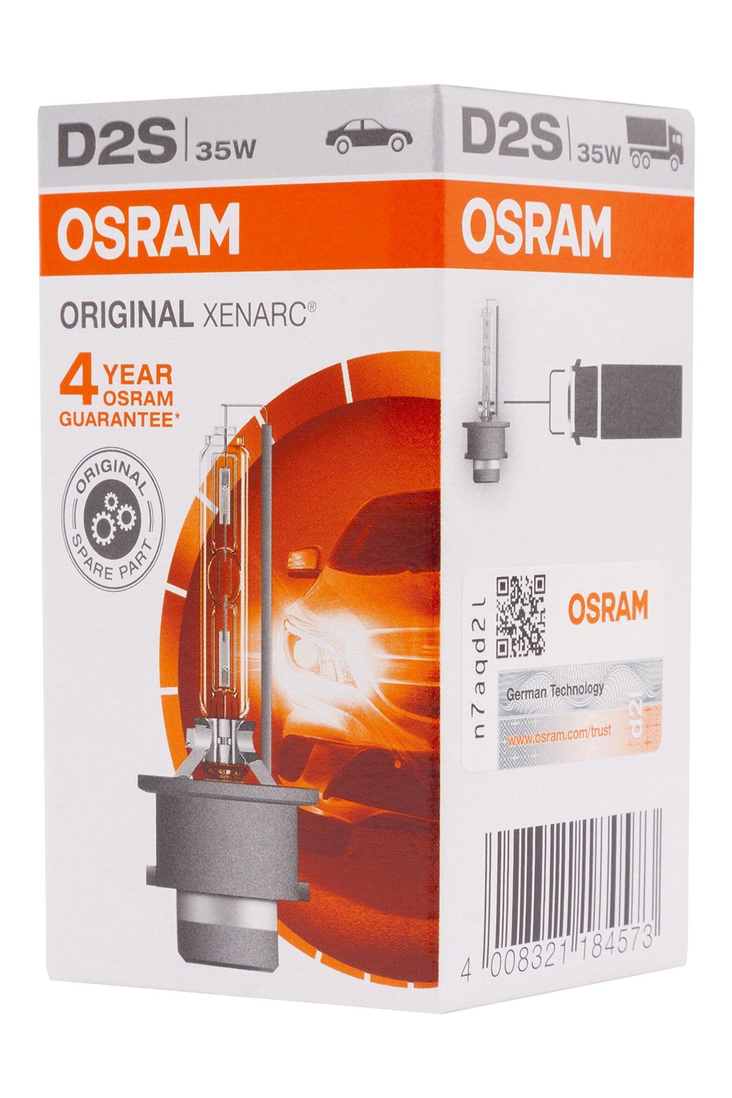 Osram XENARC ORIGINAL, D2S, xenon headlight bulb, 66240, cardboard folding box (1 bulb) (pack of 2)
