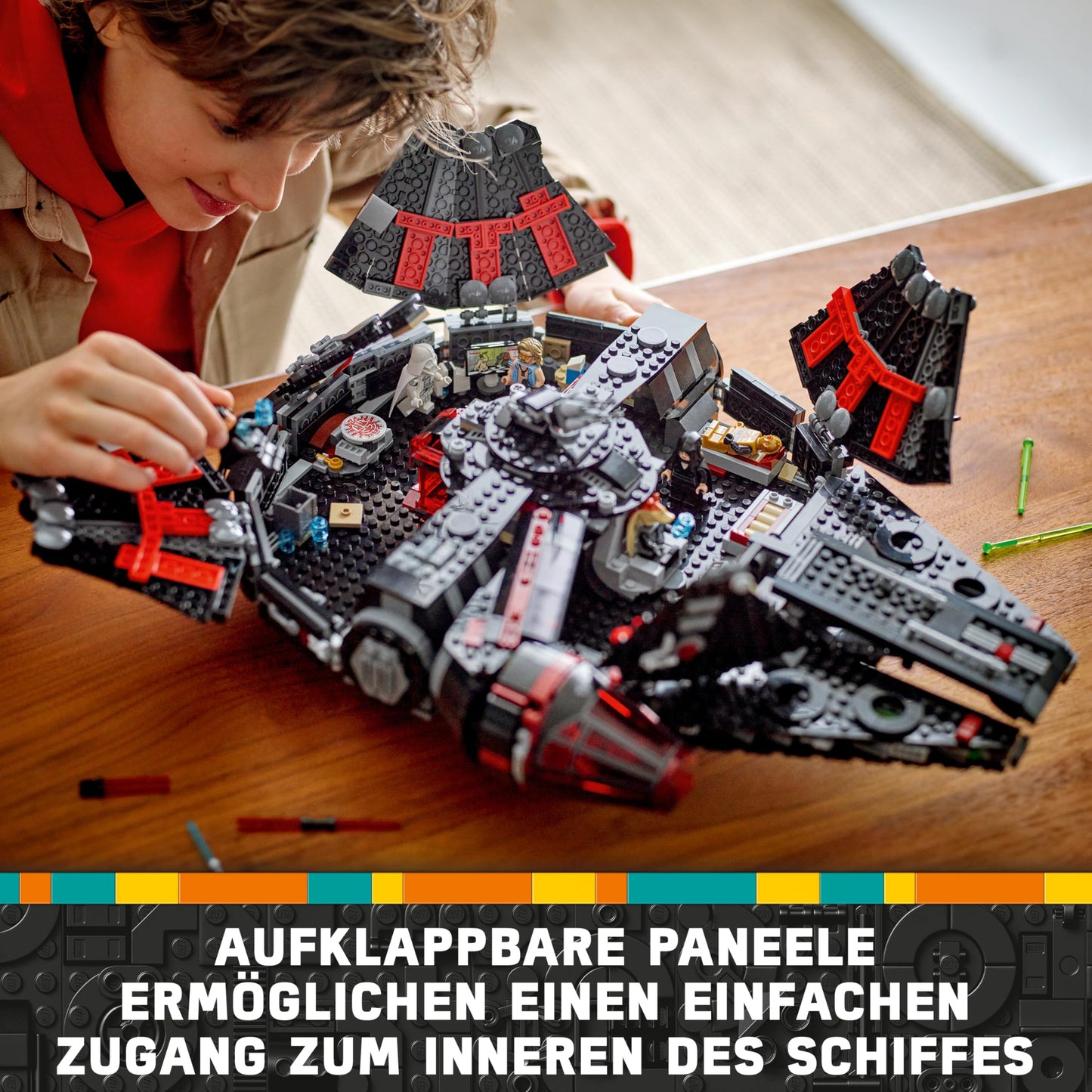 LEGO Star Wars 75389 The Dark Falcon - Display toy with spring-powered shooters, cannons and 6 minifigures including C-3PO - Gift for boys aged 10 and up and adults
