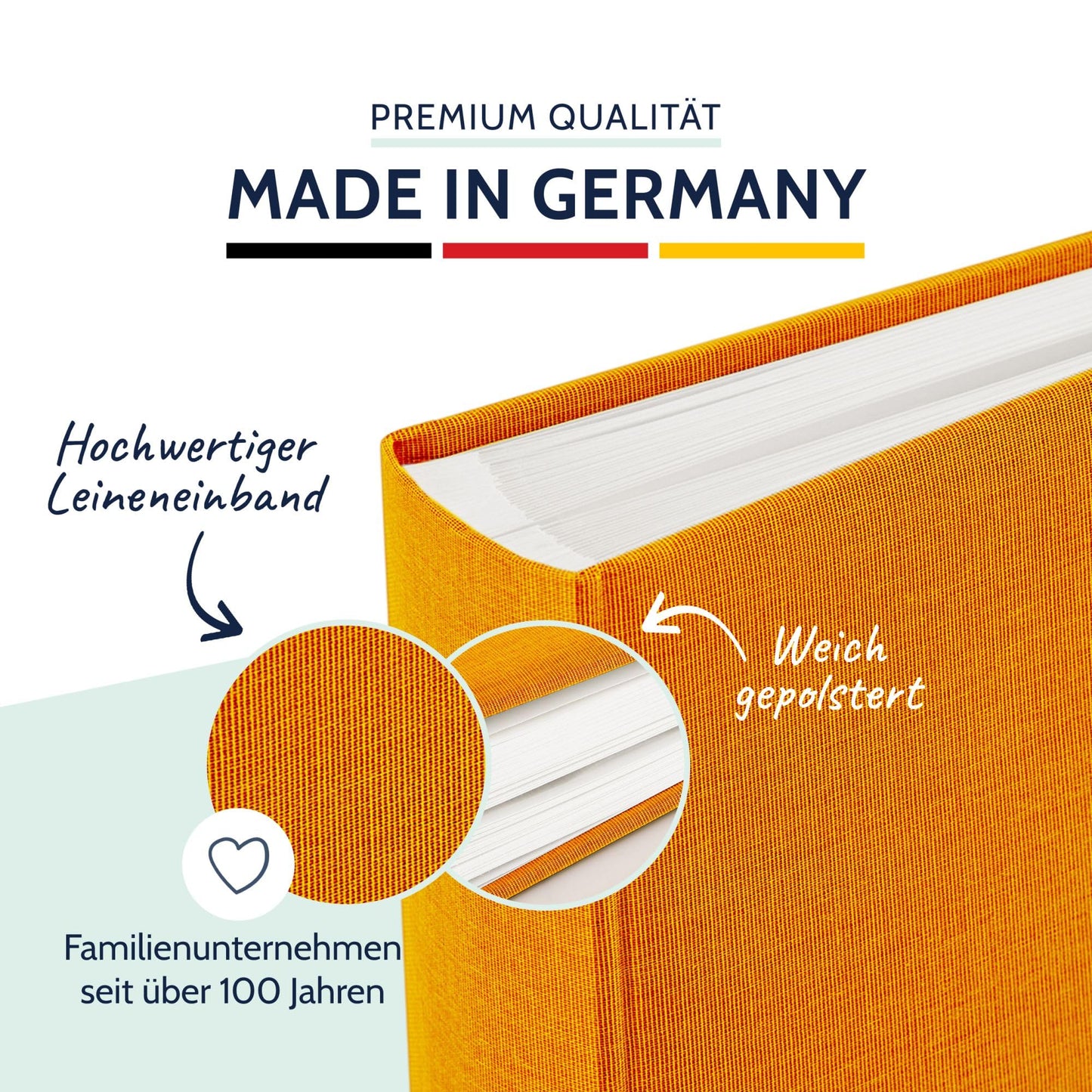 goldbuch 31705 photo album, Summertime, approx. 30 x 31 cm, photo book with 100 white pages with glassine dividers, album for gluing photos, linen cover, memory album, hardcover in yellow