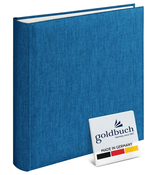 goldbuch 31711 photo album, Summertime, 30 x 31 cm, photo book with 100 white pages & glassine dividers, photo album made of linen, memory album, light blue