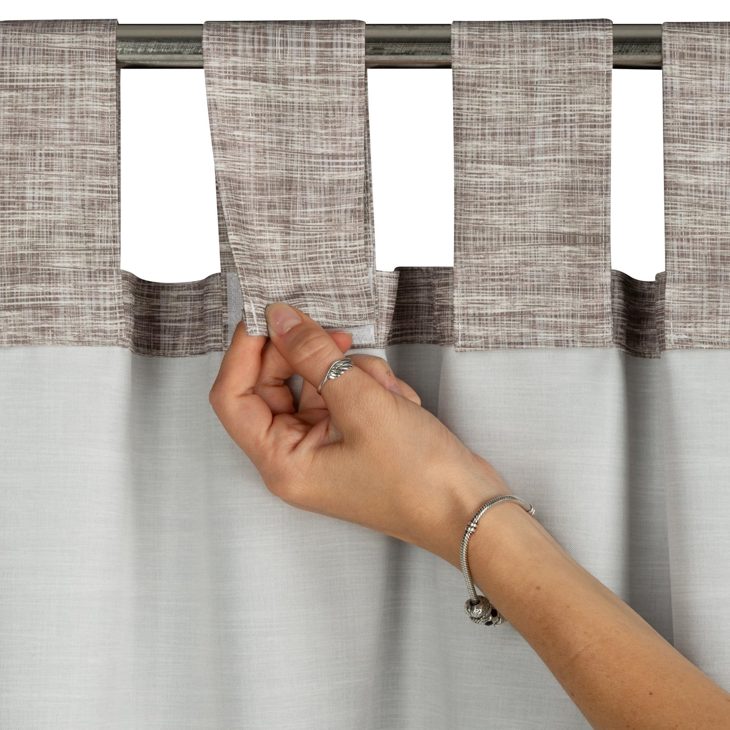 Eurofirany Garden Outdoor curtain with Velcro loops, 1 piece, opaque and weatherproof, UV protection, for balcony, terrace, pergola, gazebo, H240 x W155 cm, mottled brown - ZAS/GARDEN