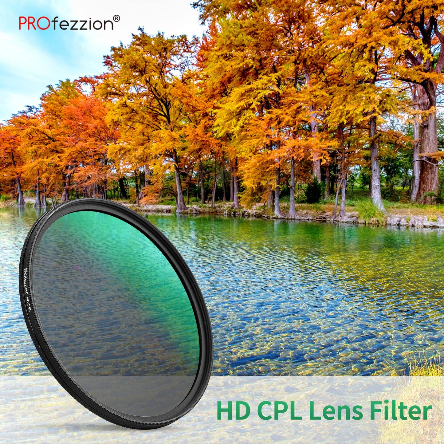 PROfezzion Polarizing Filter 58mm CPL Filter for Canon EOS 2000D 4000D 850D 250D - PF-58CPL