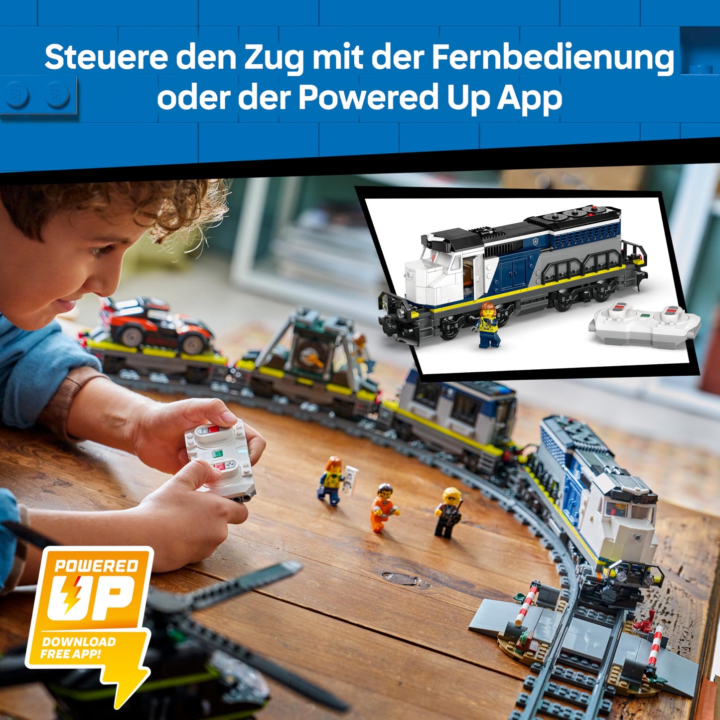 LEGO City Raid on the Police Train - Remote Controlled Toy Train - Model Building with Circular Track, Helicopter, Rally Car and 6 Minifigures - Gift for Boys Ages 7 and Up - 60508