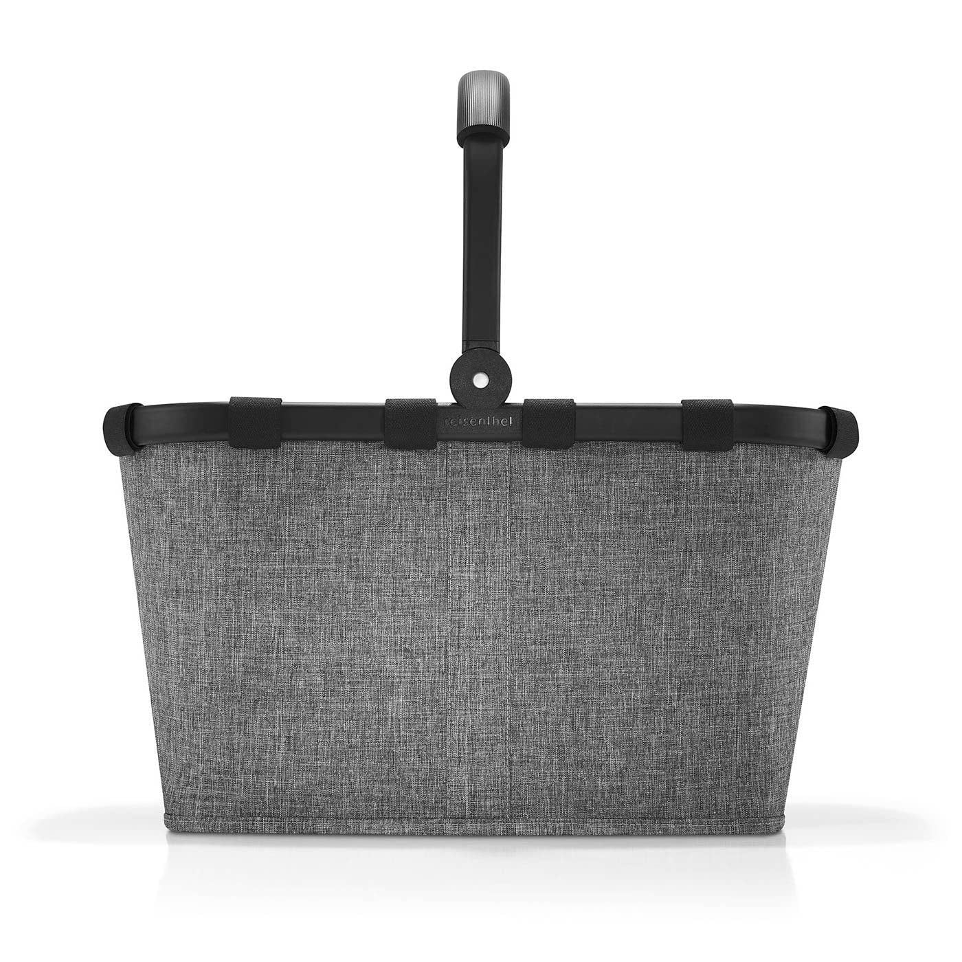 Reisenthel carrybag in Twist Silver – Sturdy shopping basket with lots of storage space and practical inner pocket – Elegant and water-repellent design - BK7052