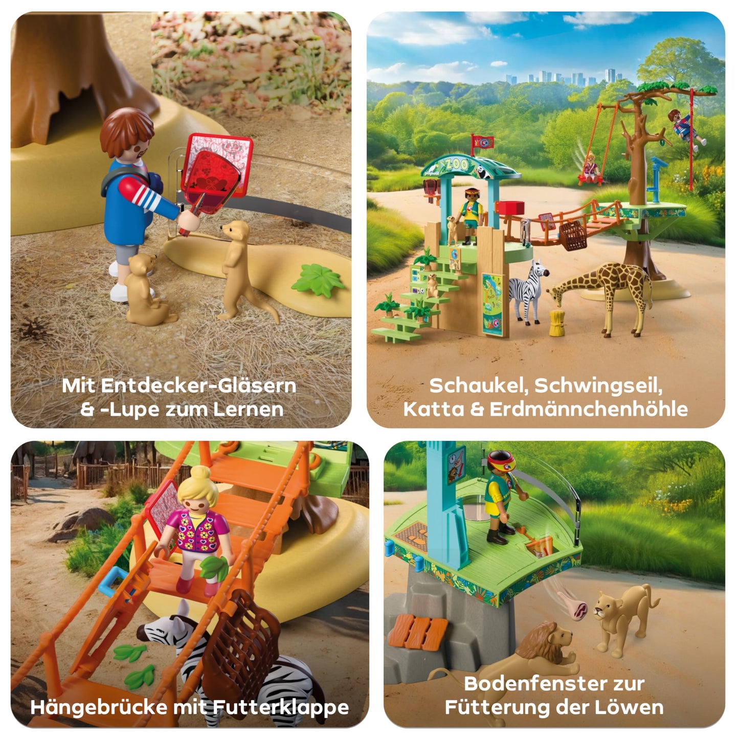 PLAYMOBIL | Animals & Friends | animal park | Zoo Wilderness Climbing Park | 3 platforms with cable car and suspension bridge | Children's toys from 4 years | 72070