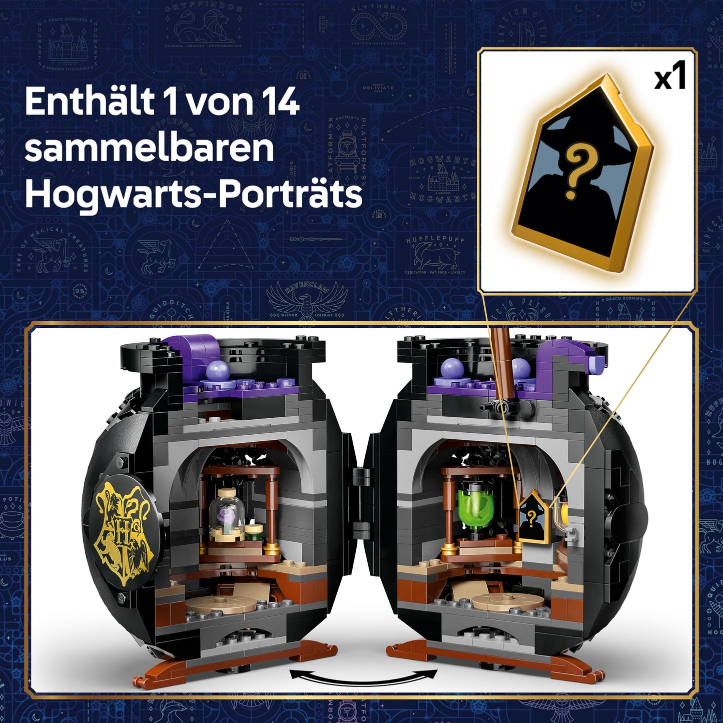 LEGO Harry Potter Cauldron: Secret Potions Classroom - DIY Set for Desk or Bedroom with Patronus and Hermione and Snape Minifigures - Gift for Children Ages 10 and Up - 76464