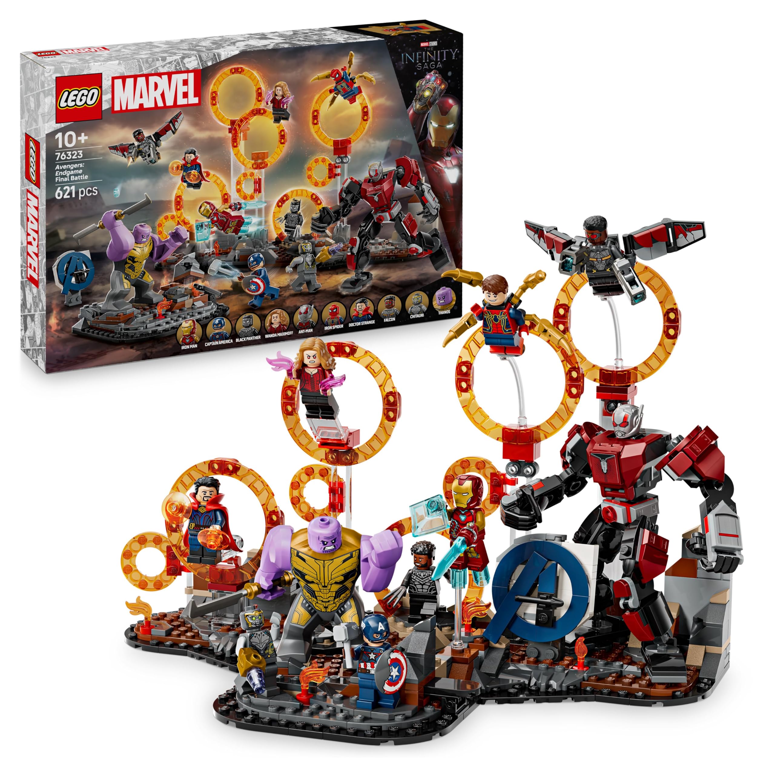 LEGO ǀ Marvel Avengers: Endgame Final Showdown - building toy with 10 minifigures including Captain America, Iron Man, Black Panther & Dr. Strange - Creative Gift for Boys and Girls 76323
