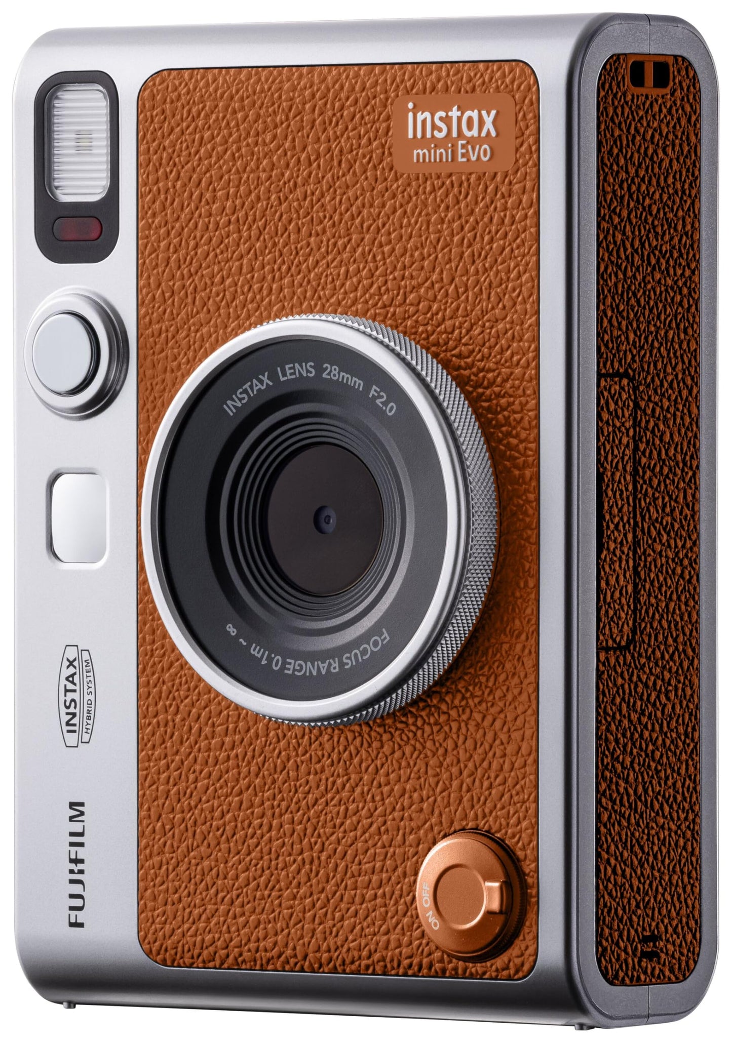 FUJIFILM instax mini Evo™ hybrid instant camera | Camera with instant printing & LCD display, 100 creative looks with 10 lens modes & 10 film effects, app & smartphone printing in instax mini format | Brown - EVO