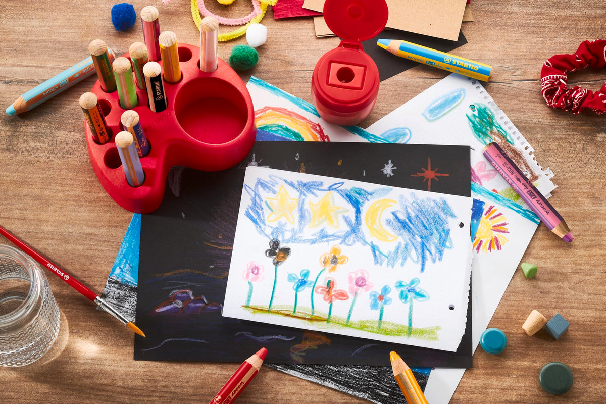 STABILO - colored pencil, watercolor & wax crayon - woody 3 in 1 - 880/15-01