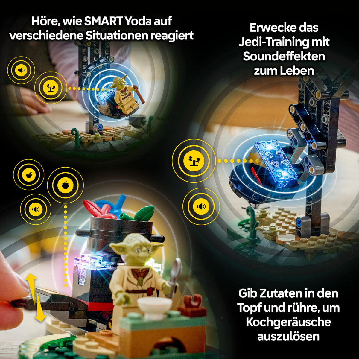 LEGO Star Wars SMART Play Bundle: Luke's Red Five X-Wing All-In-One Set 75423 & Yoda's Hut and Jedi Training Compatible Set 75422 - Interactive Toys - Gifts for 8+ Year Old Boys & Girls - 75427