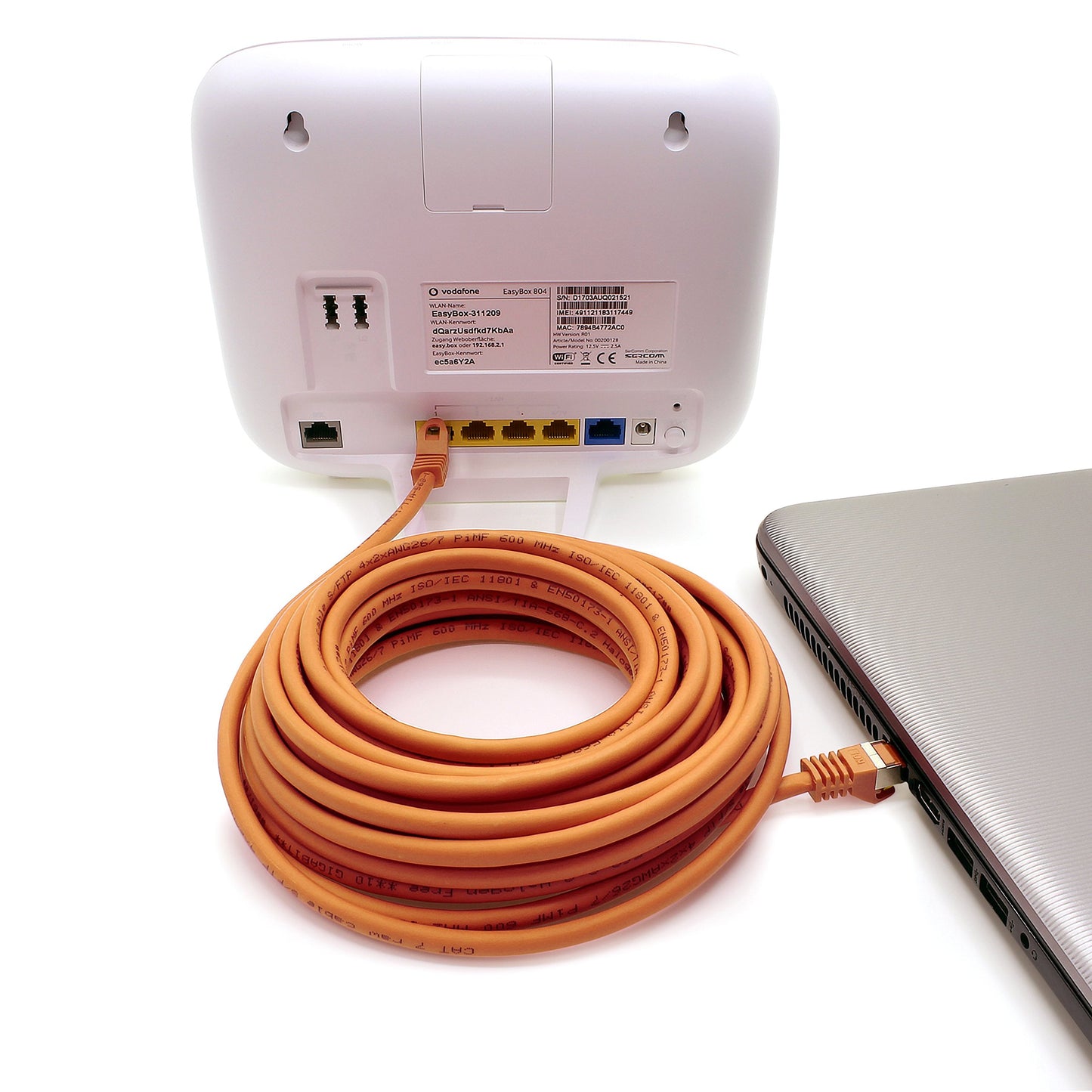 1aTTack.de Cat.7 network cable 2m orange pack of 10 Cat7 Ethernet cable network LAN cable raw cable 10 Gb s SFTP PIMF LSZH set patch cable with Rj 45 plug Cat.6a - 4251073616957