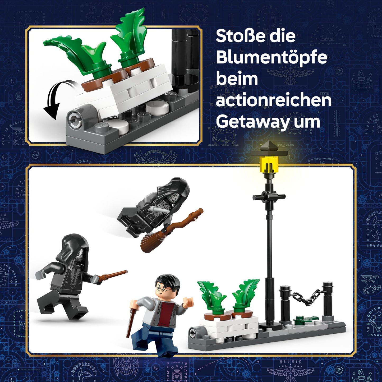 LEGO Harry Potter Hagrid and Harry's Escape from Privet Drive - Motorcycle toy with 4 minifigures - 2 Death Eaters, a street scene - Gift for girls, boys and fans aged 8 and over - 76459