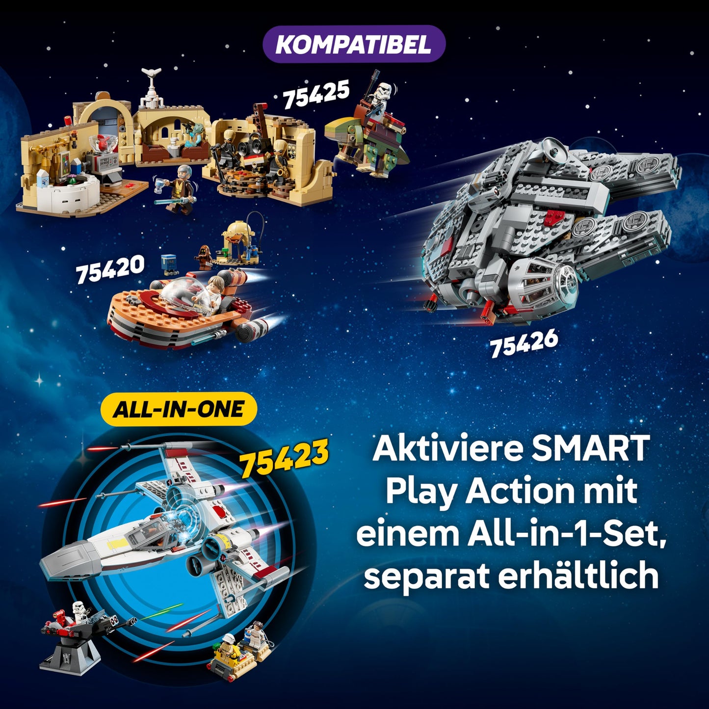 LEGO Star Wars 75420 SMART Play: Luke's Landspeeder - Compatible interactive toy including SMART tag and Luke Skywalker minifigure - gift idea for boys, girls and adult fans aged 6 and over