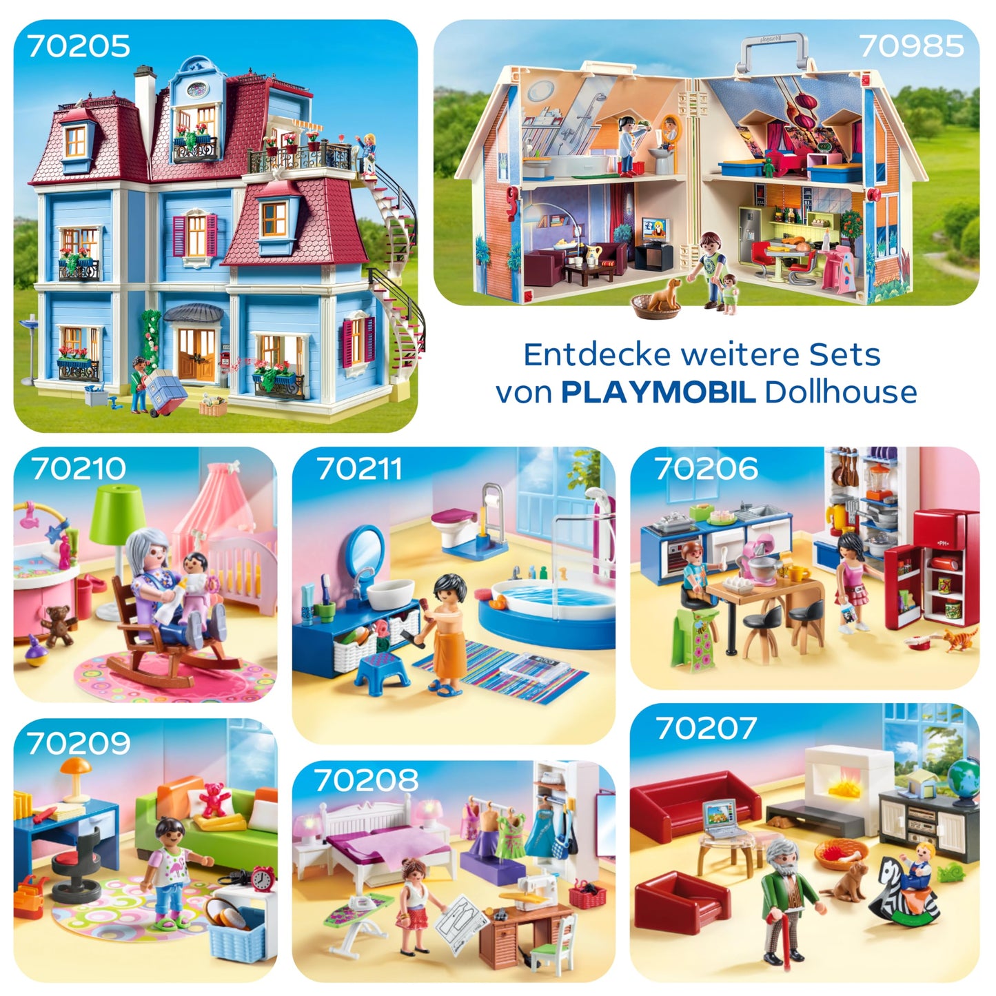 PLAYMOBIL | Dollhouse |Toys for children aged 4 and up | Take-along dollhouse with handle | 70985