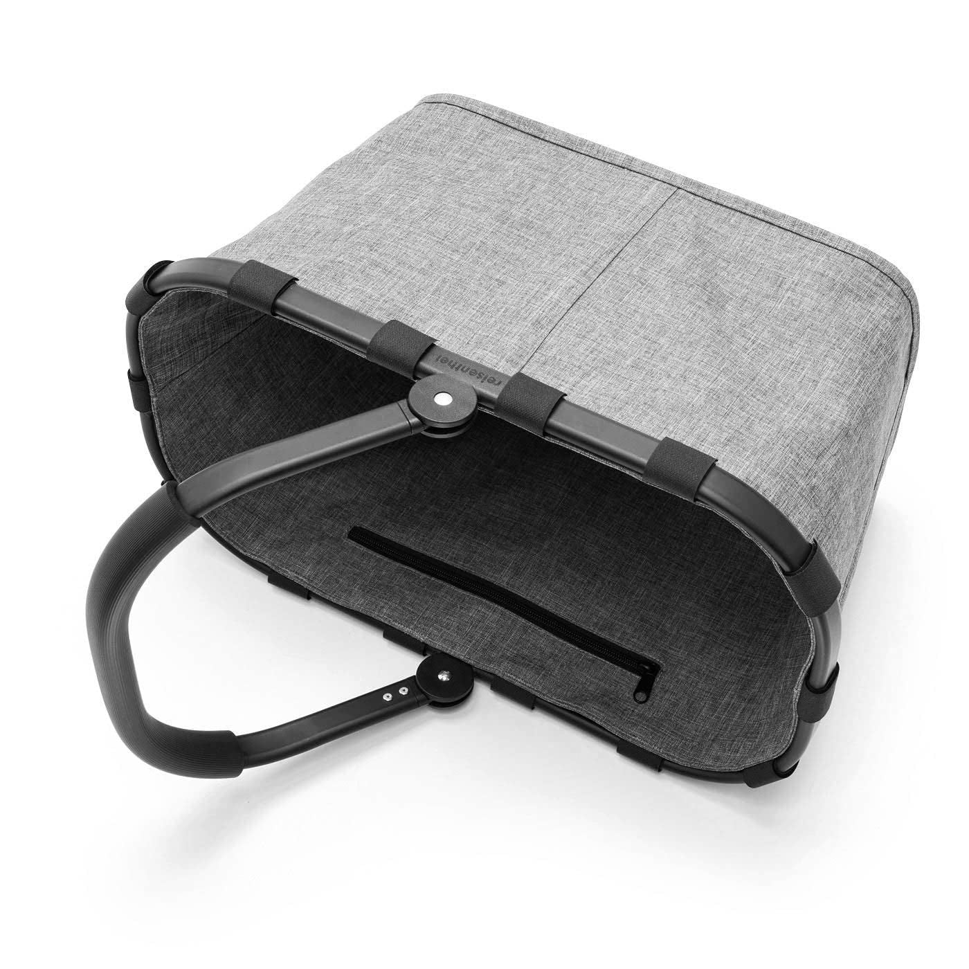 Reisenthel carrybag in Twist Silver – Sturdy shopping basket with lots of storage space and practical inner pocket – Elegant and water-repellent design - BK7052