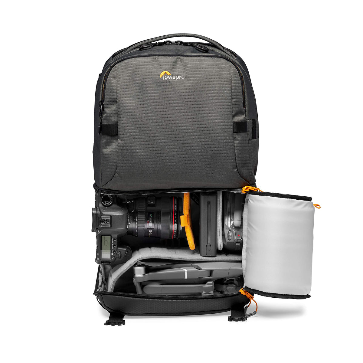 Lowepro Fastpack BP 250 AW III Rucsac pentru cameră - Geantă foto/rucsac foto pentru camere mirrorless și DSLR precum Nikon D850, 300D, cu acces prin QuickDoor, compartiment pentru laptop de 13 inci, Ripstop, Gri - LP37332-PWW