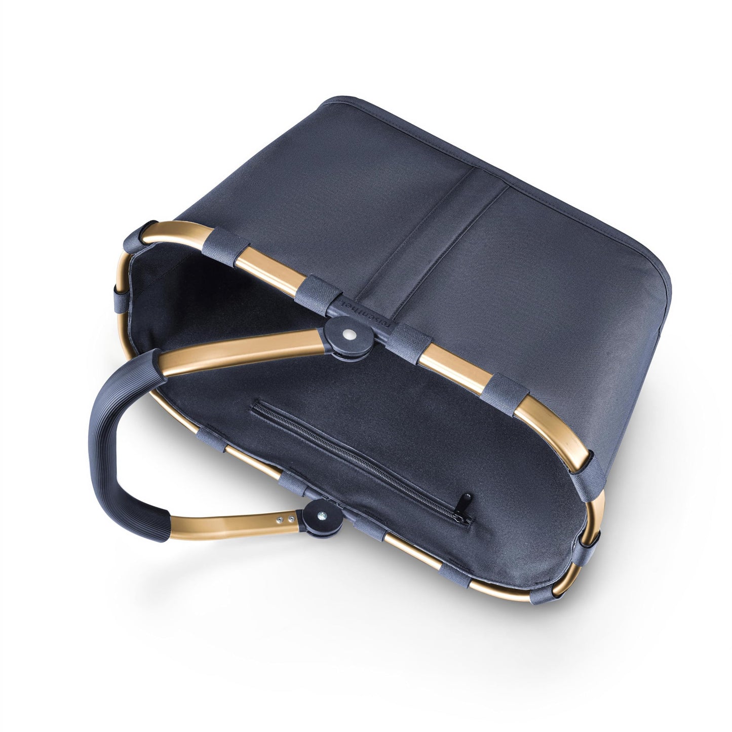 Reisenthel carrybag midnight gold – Stable shopping basket with plenty of storage space and practical inner pocket – Elegant and water-repellent design - BK4126