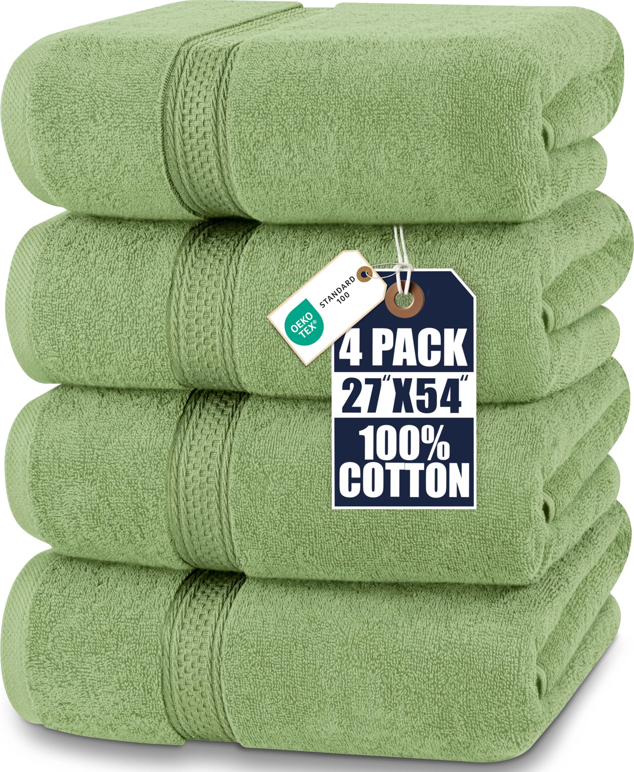 Utopia Towels 4-pack bath towel set, 69 x 137 cm, sage green - UT0495