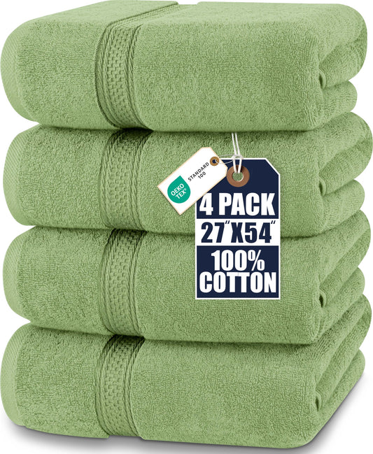 Utopia Towels 4-pack bath towel set, 69 x 137 cm, sage green - UT0495