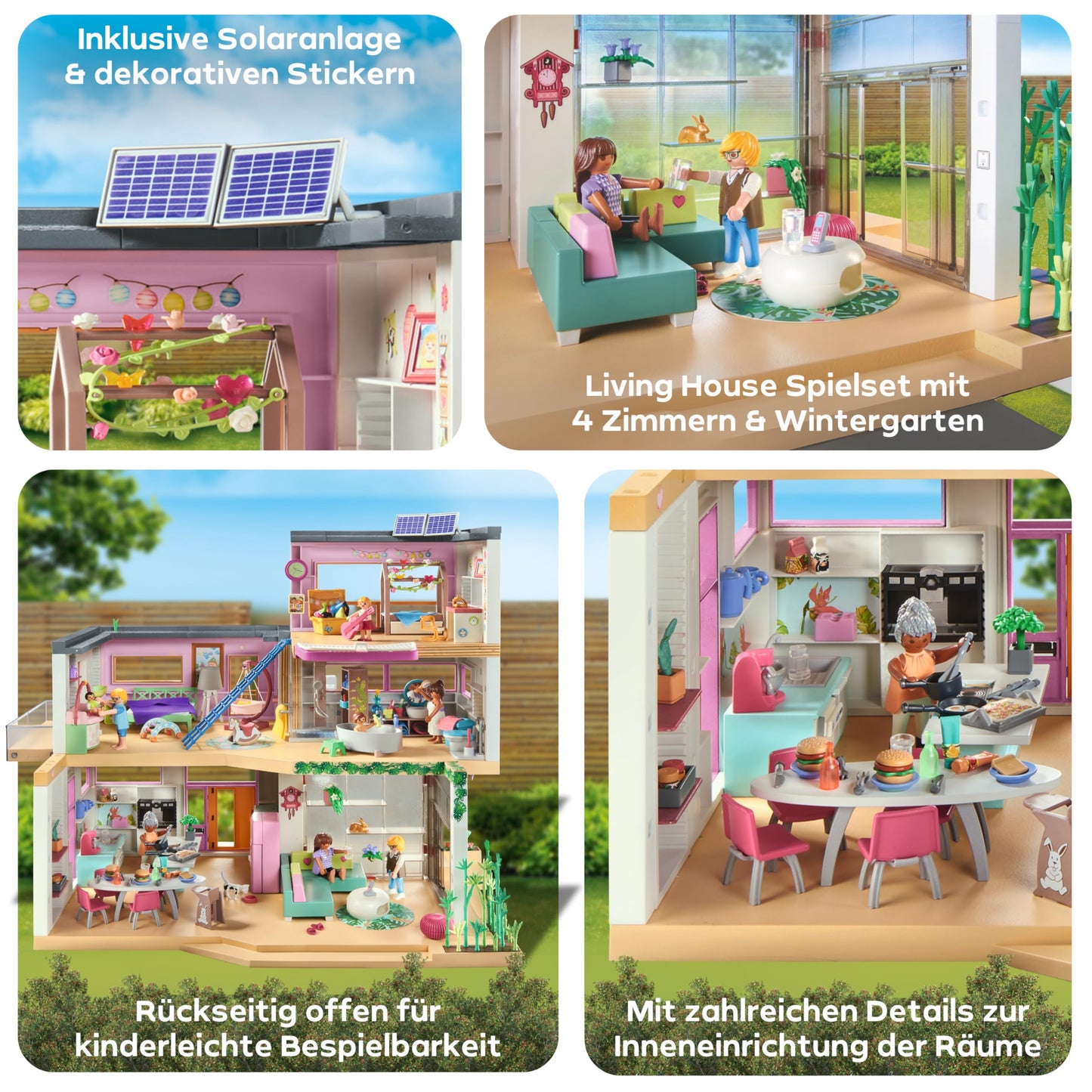 PLAYMOBIL MyLife 71607 house with winter garden, including two figures and a sticker sheet, made from over 80% recycled and bio-based materials, a variety of toys for children aged 4 and over