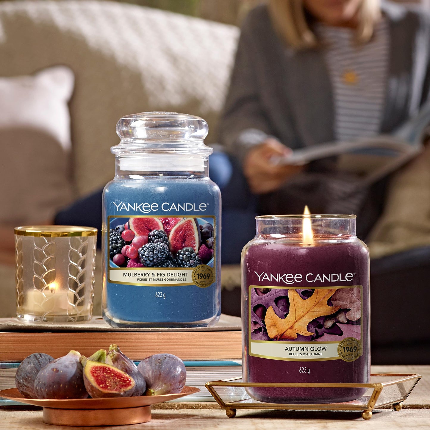 Yankee Candle scented candle in a glass (large) | Mulberry & Fig Delight | Candle with a long burning time of up to 150 hours Perfect gifts for women - 5038581016498